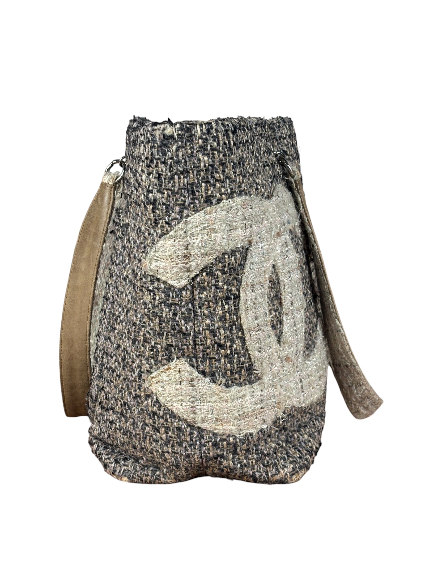 Chanel Grey Tweed Cambon Line Tote Bag 2004