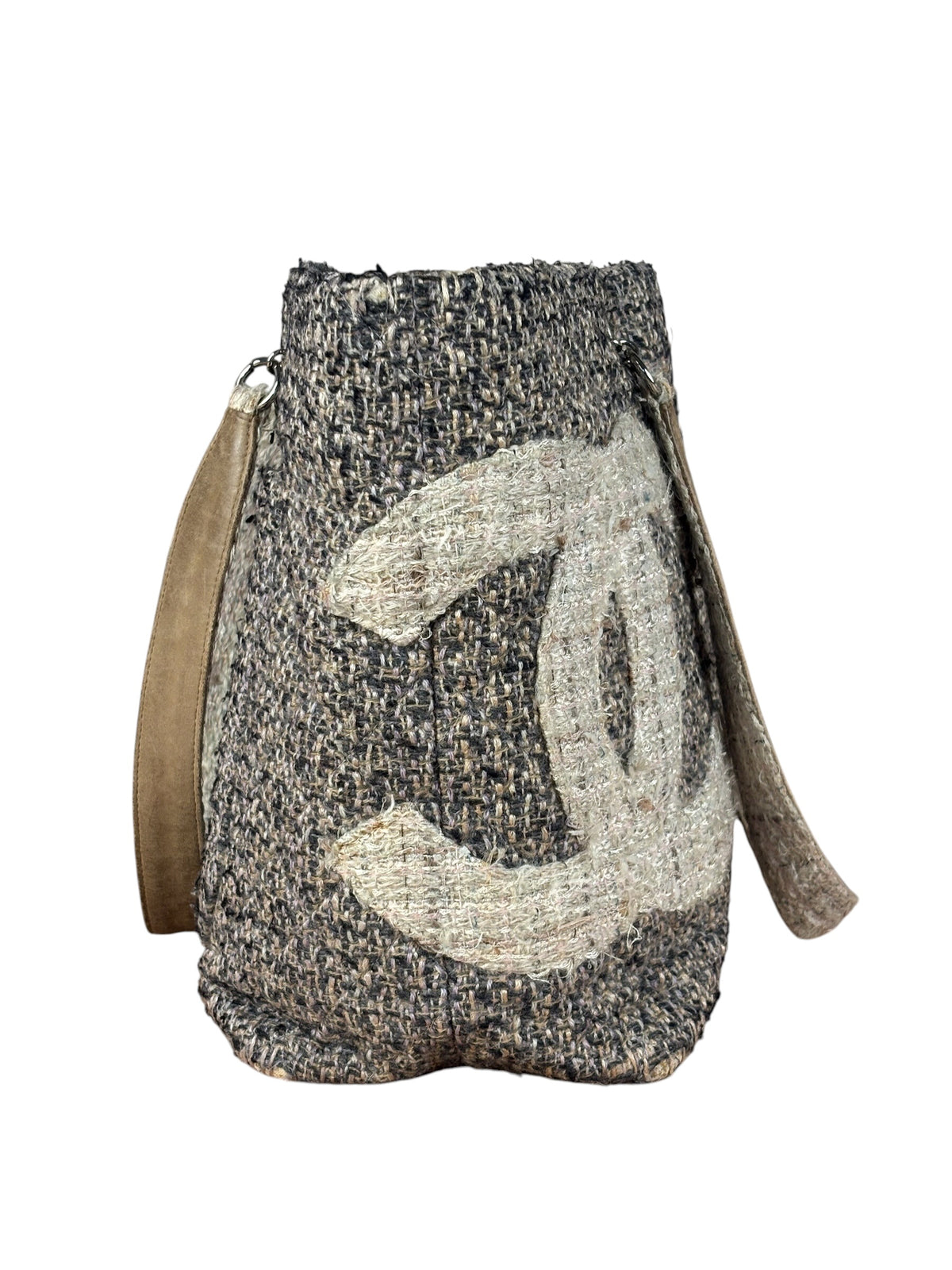 Chanel Grey Tweed Cambon Line Tote Bag 2004
