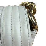 Chanel Vintage White Leather Braided Boy Shoulder Bag 1989