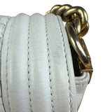 Chanel Vintage White Leather Braided Boy Shoulder Bag 1989