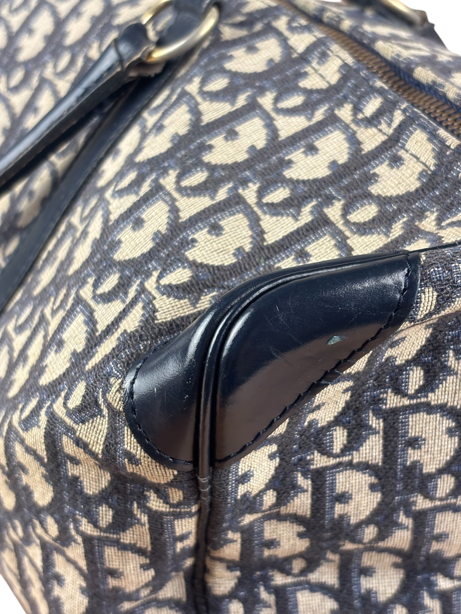 Christian Dior Vintage Navy Blue Trotter Boston Bag
