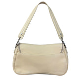 Christian Dior Vintage Beige Leather Stitch Saddlebag