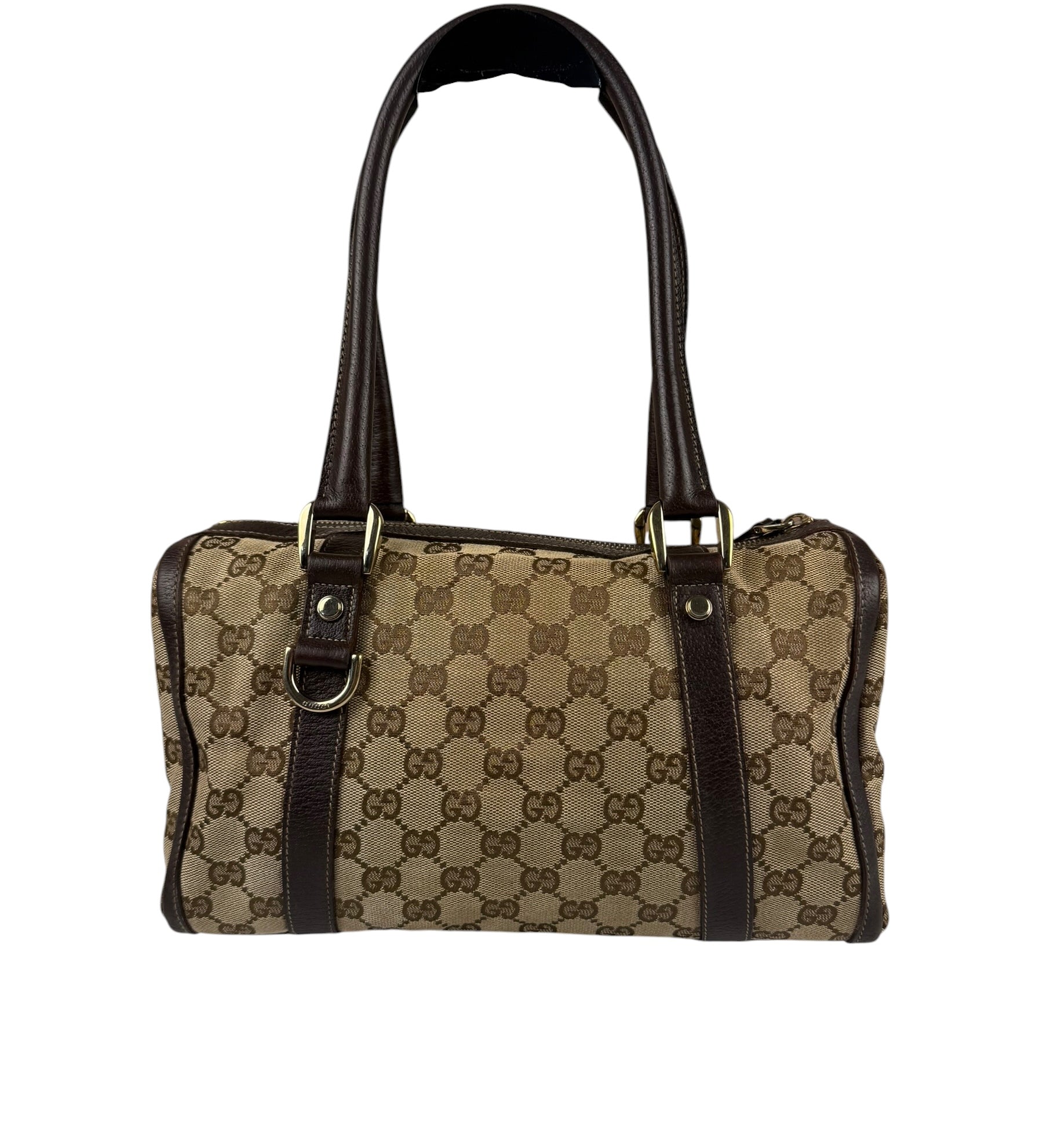 Gucci GG Canvas Top Handle Mini Boston Handbag