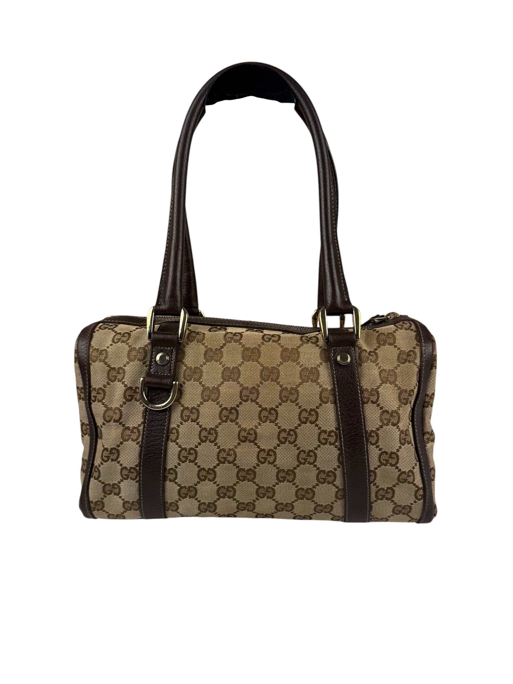 Gucci GG Canvas Top Handle Mini Boston Handbag