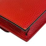 Gucci Red Leather GG Logo Wallet On Chain