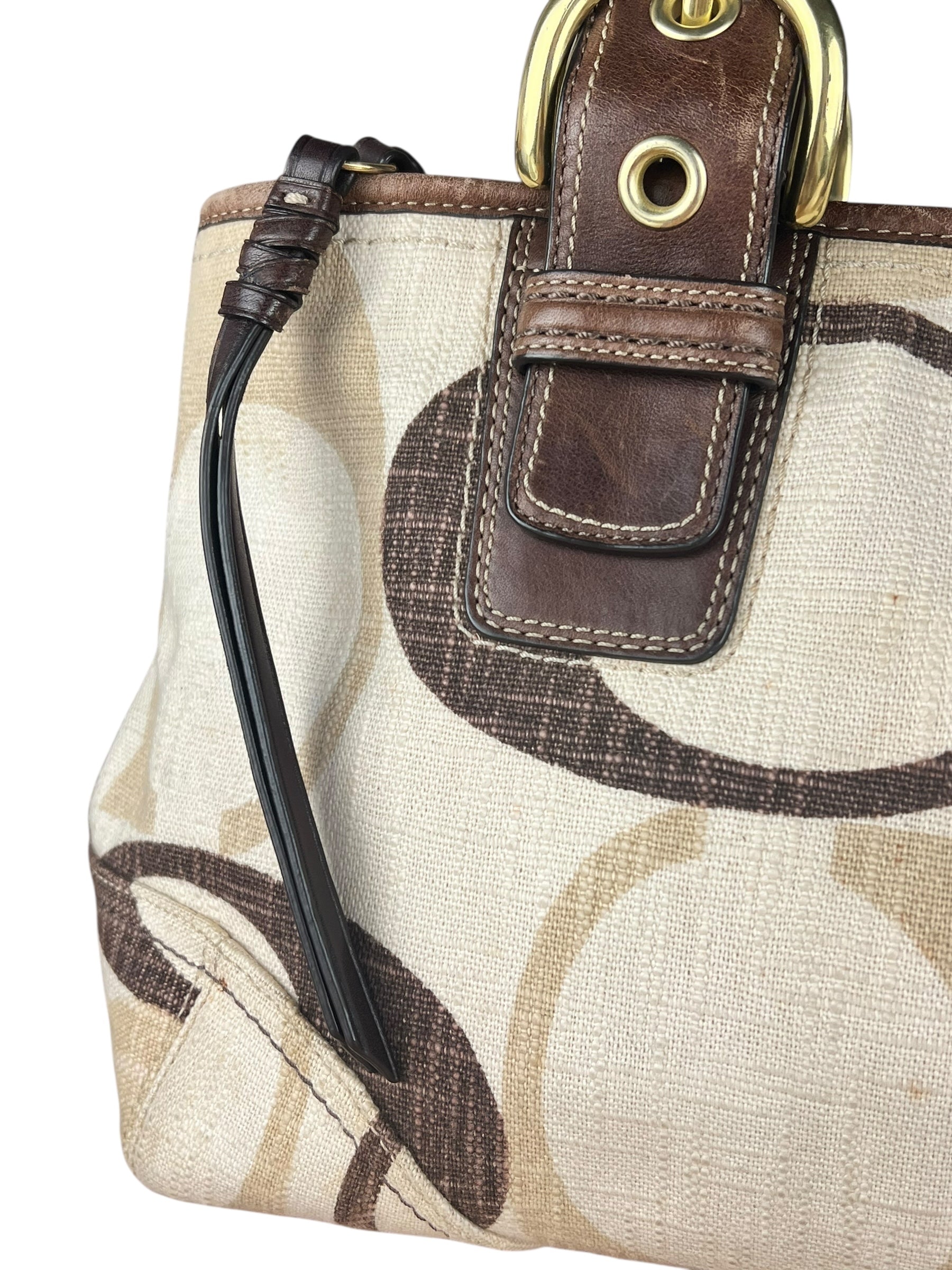 Coach Vintage Braided Strap Canvas Shoulder Bag