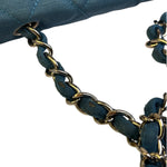 Chanel Teal Blue Jersey Large Flap Bag 2009