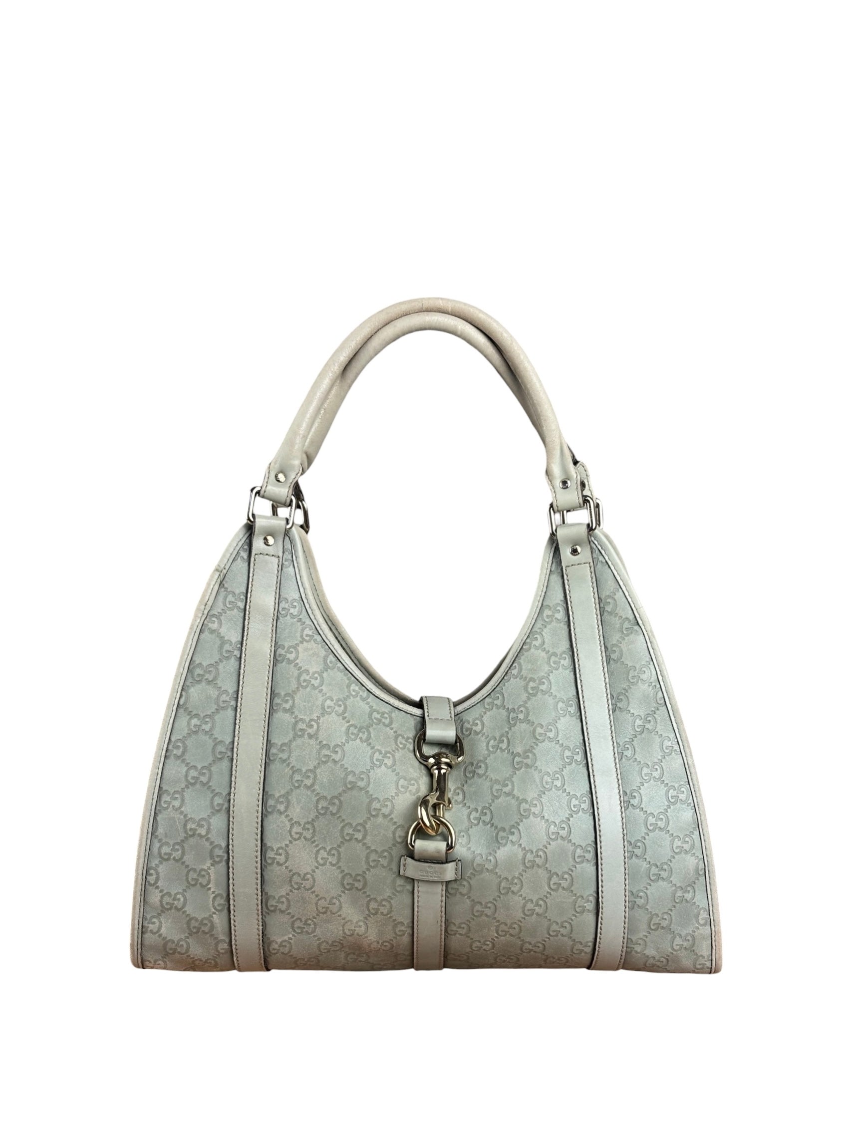 Gucci Green GG Monogram Guccissima Jackie Hobo Bag