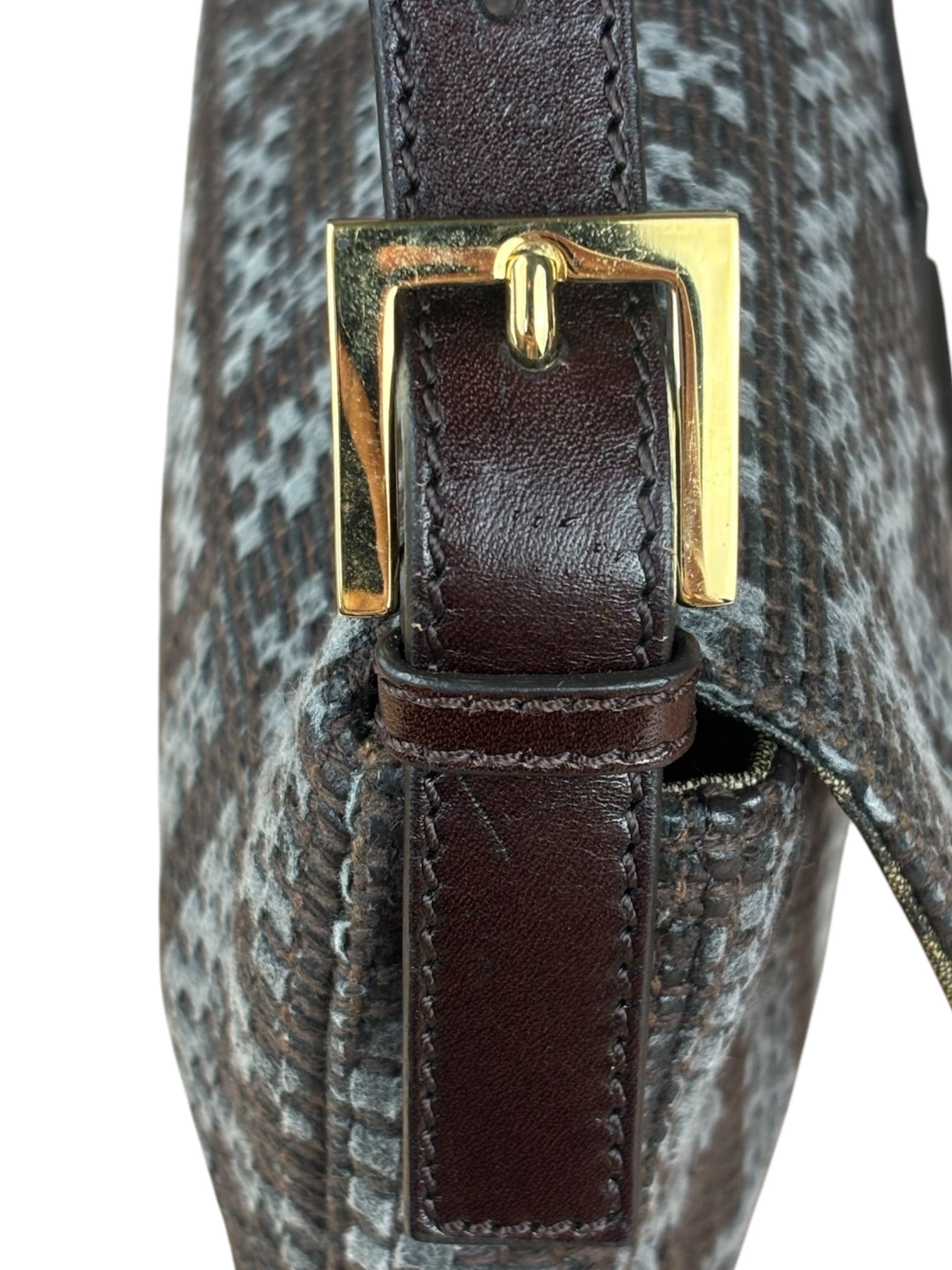 Fendi Vintage Brown/Grey Woven Baguette