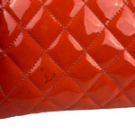 Chanel Orange Hue Quilted Patent Leather Clutch 2012