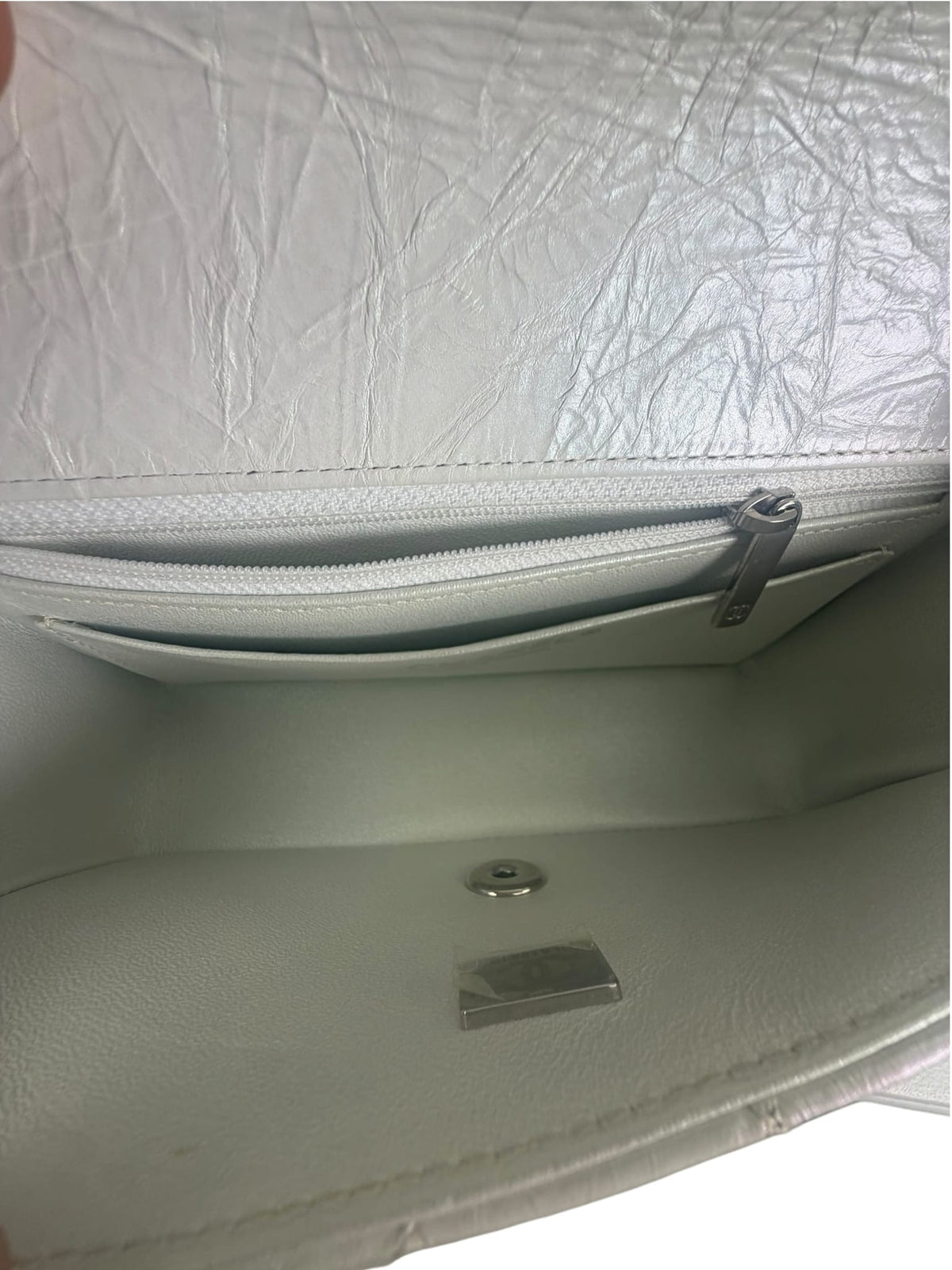 Chanel Metallic White Quilted Calfskin Small Flap Bag 2021