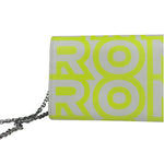 Fendi x Marc Jacobs Grey/Neon Yellow Roma Flap Wallet On Chain