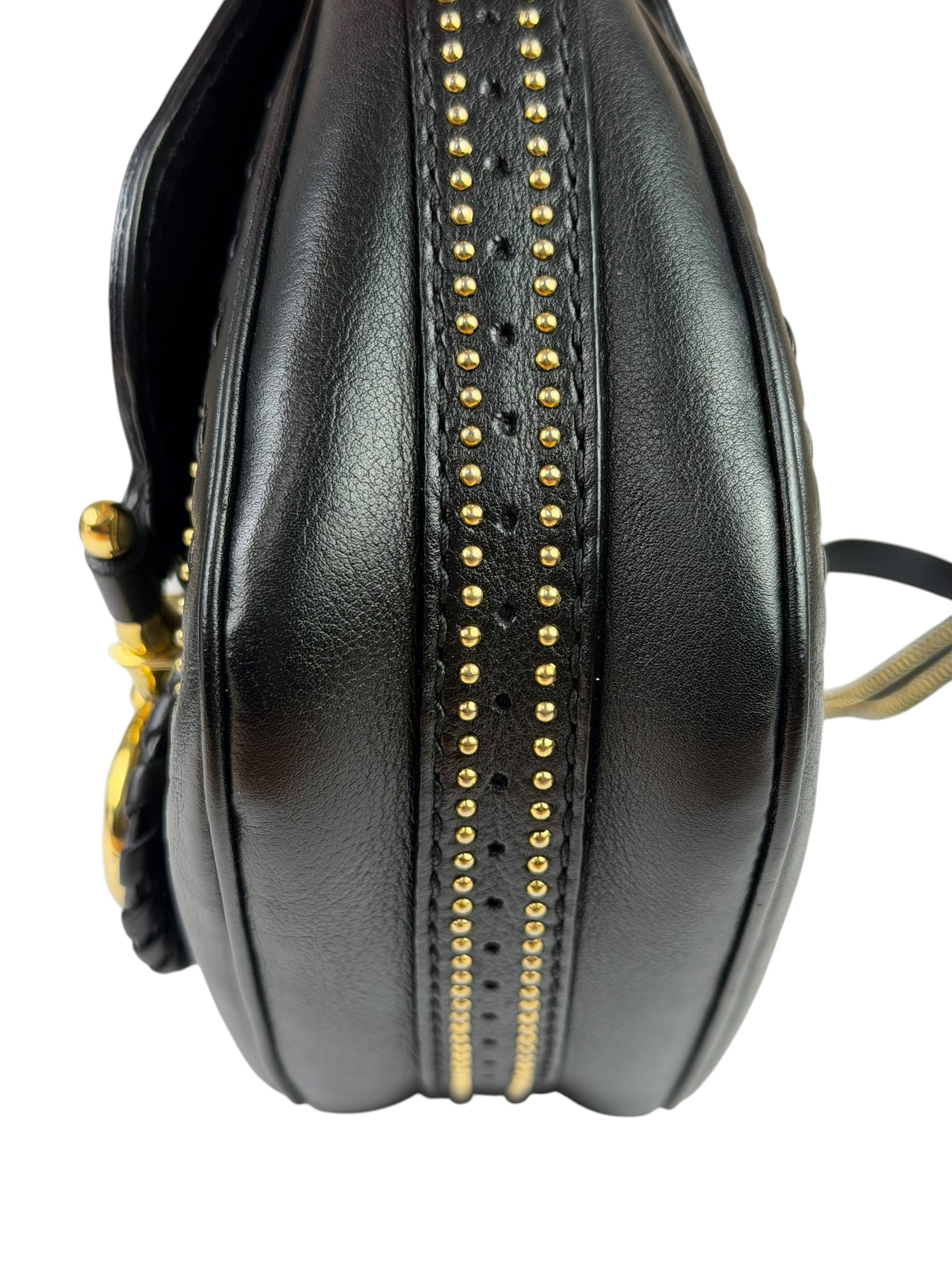Gucci Black Leather Snaffle Bit Shoulder Bag