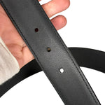 Gucci Black Leather Gold Buckle Belt