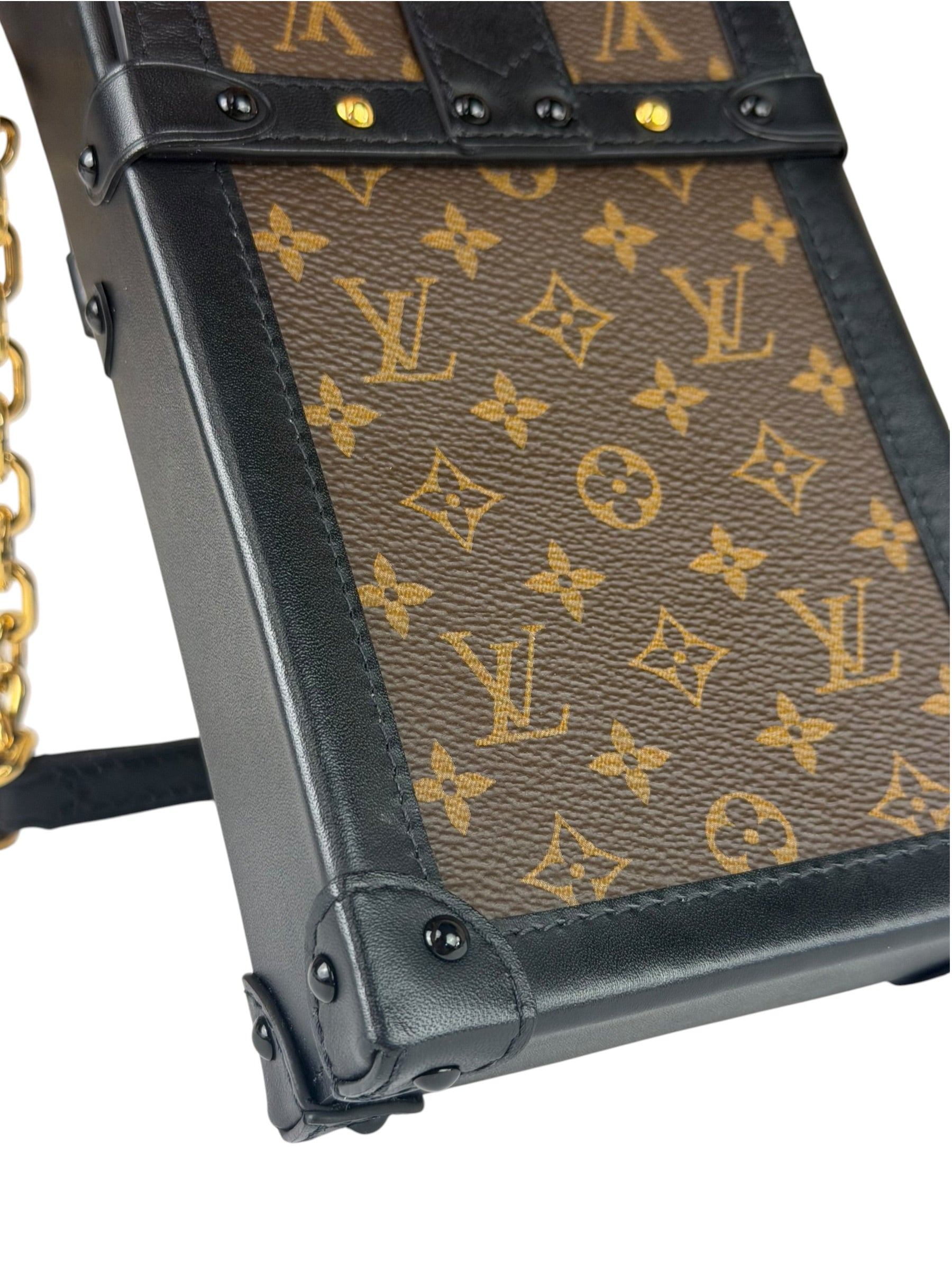 Louis Vuitton Black Monogram Vertical Trunk Pochette