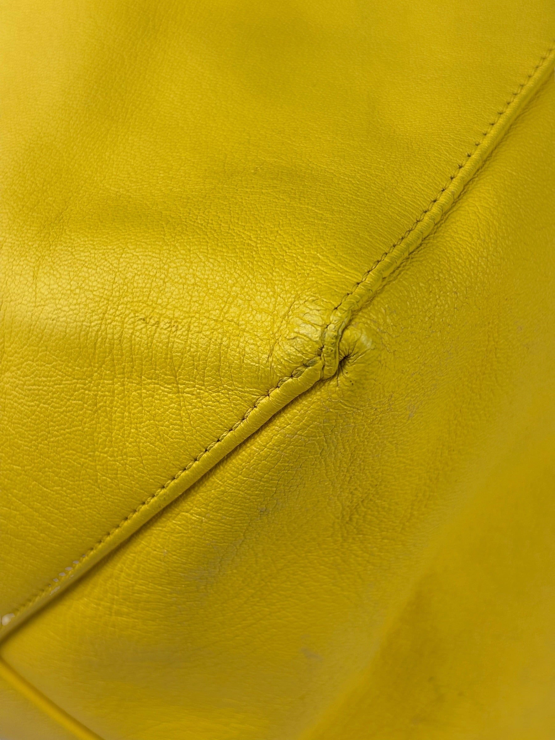 Celine Yellow/Black Leather Horizontal Cabas Tote