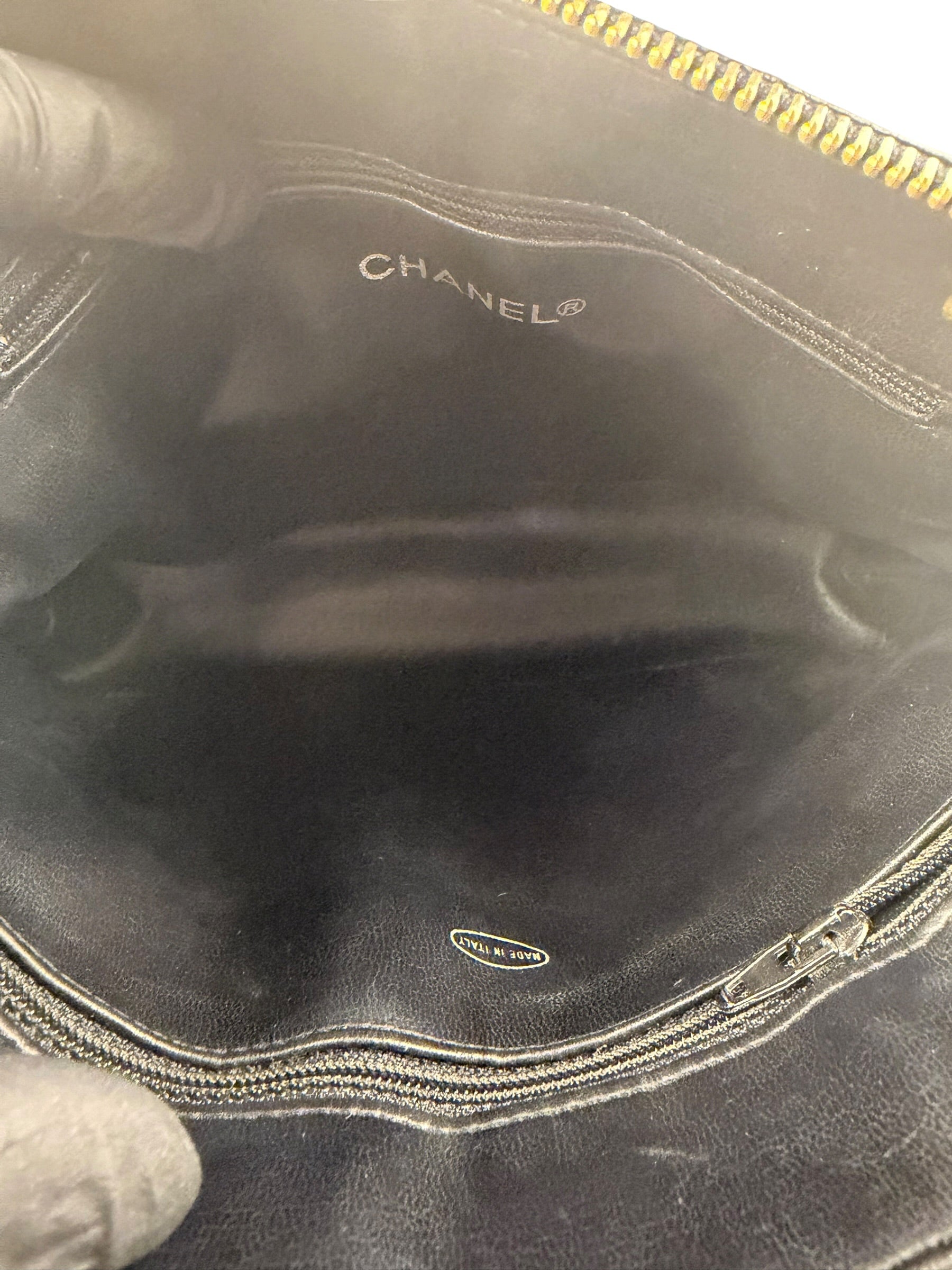 Chanel Vintage Black Quilted Leather Shoulder Bag 1987