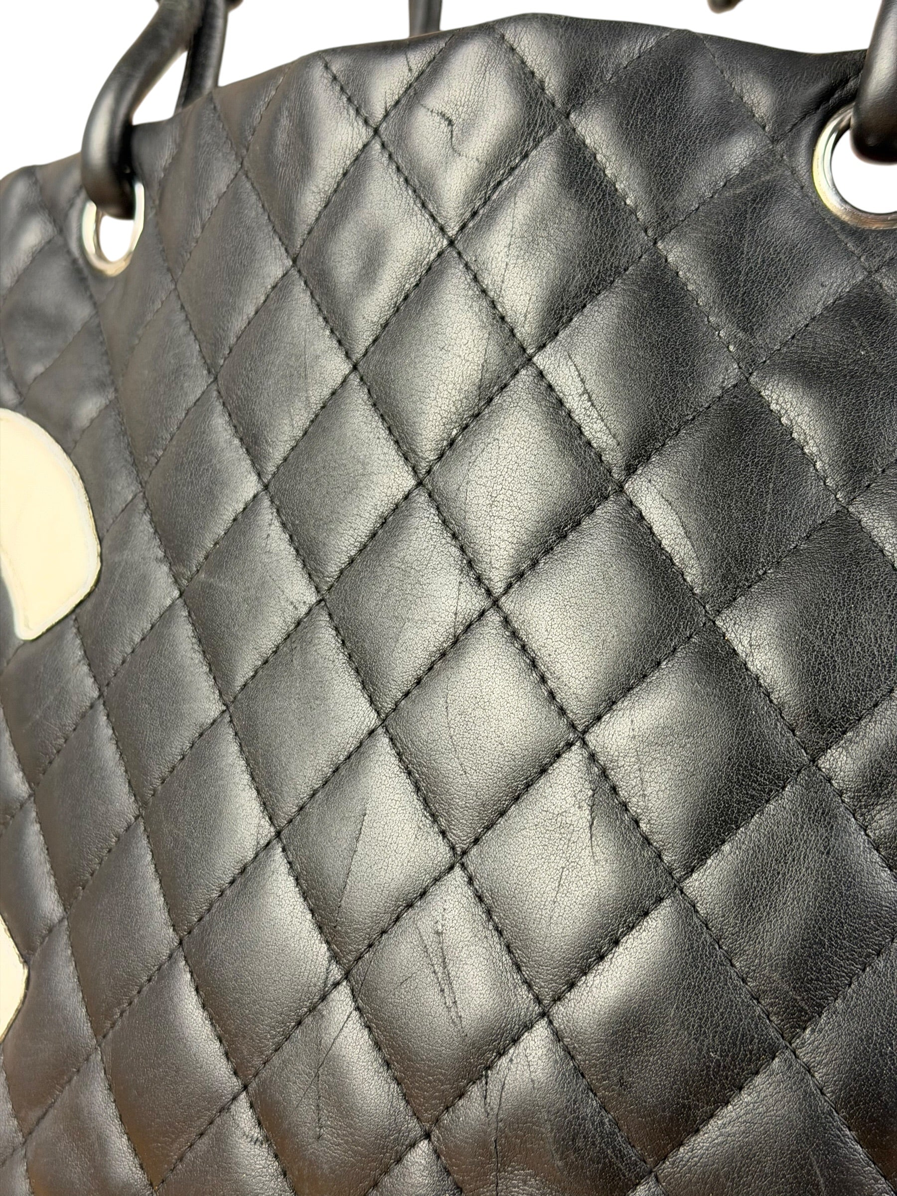 Chanel Black Leather Cambon Ligne Tote 2003