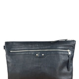Balenciaga Black Leather Moto City Clutch Pouch