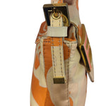 Fendi Orange Leather Trim/Satin Swirl Print Mini Baguette
