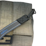 Fendi Vintage Grey Nylon Mamma Baguette Messenger Bag