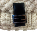 Fendi Vintage Leather Trim Knitted Wool Mamma Baguette