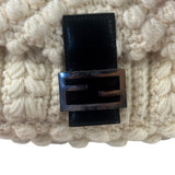 Fendi Vintage Leather Trim Knitted Wool Mamma Baguette