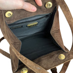 Loewe Vintage Striped Brown Suede Crossbody