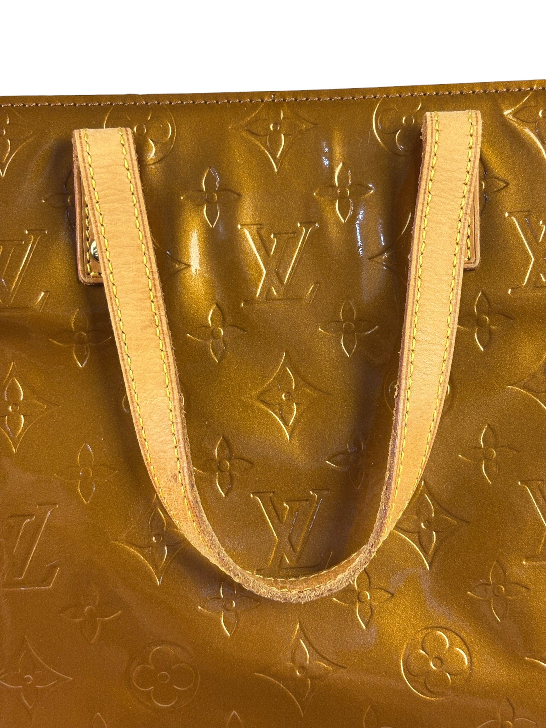 Louis Vuitton Metallic Bronze Vernis Reade MM
