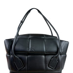 Bottega Veneta Black Nappa Leather Maxi Intrecciato Padded Large Arco Shoulder Bag