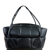 Bottega Veneta Black Nappa Leather Maxi Intrecciato Padded Large Arco Shoulder Bag