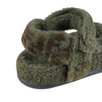 Fendi Green Shearling Sandals