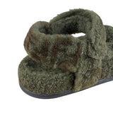 Fendi Green Shearling Sandals