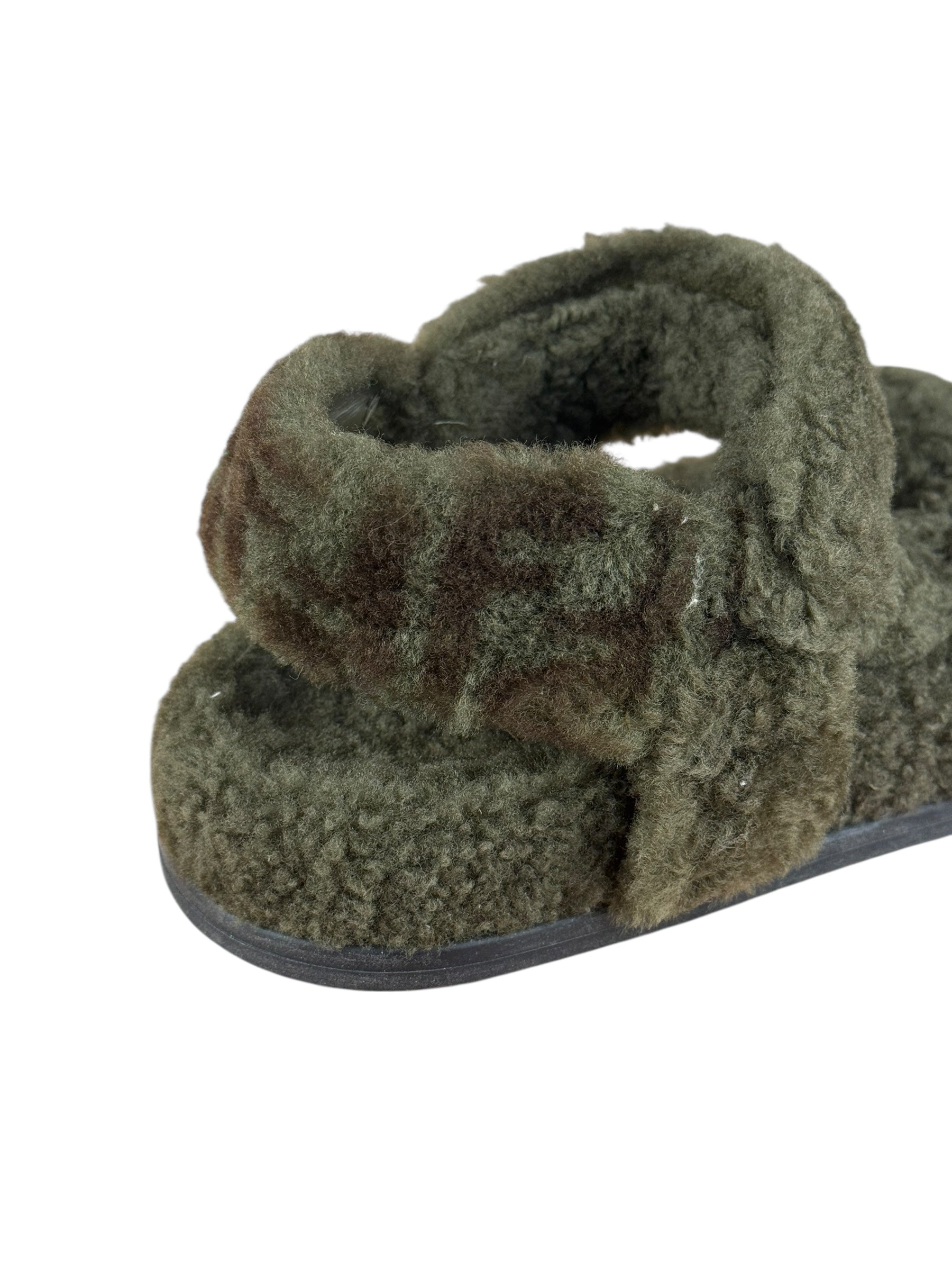 Fendi Green Shearling Sandals