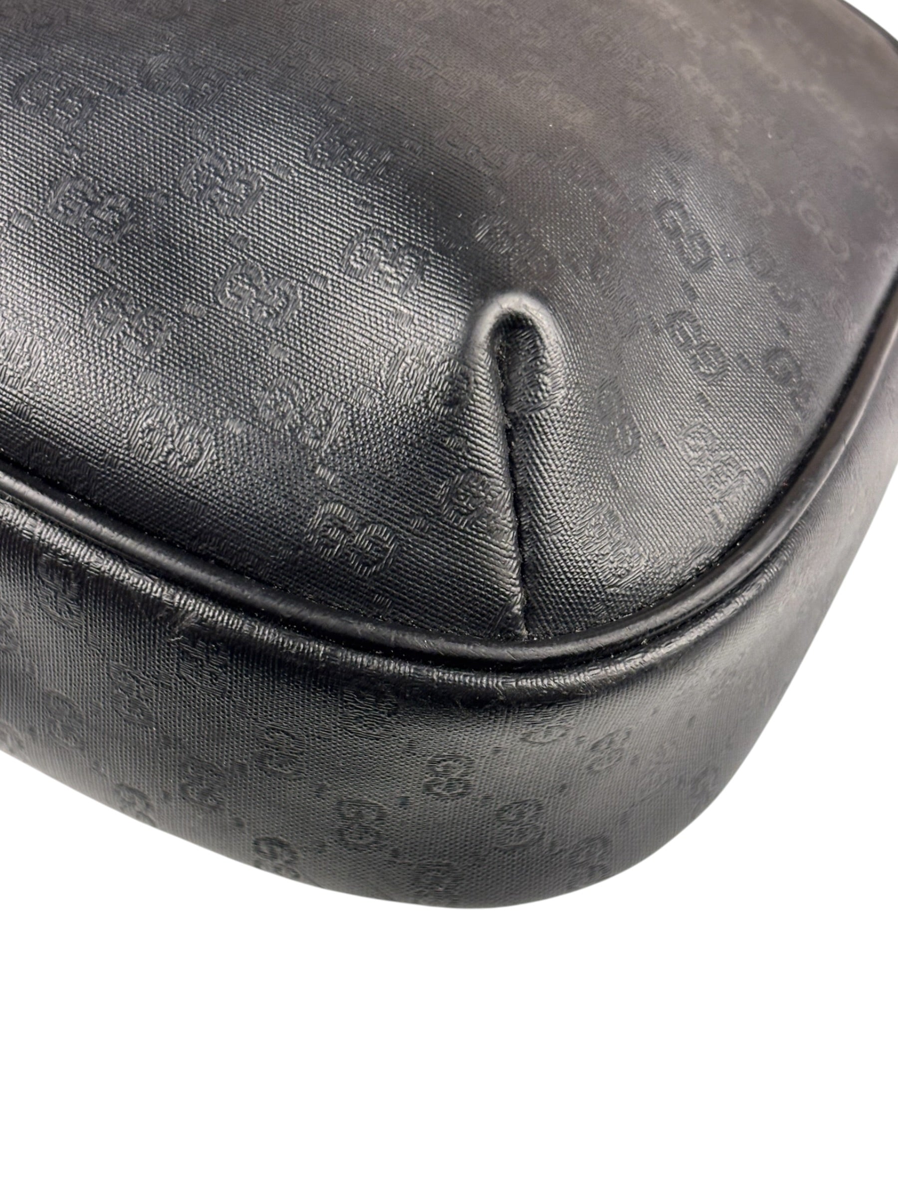 Gucci Vintage Micro GG Black Leather Shoulder Bag
