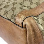 Gucci Beige/Brown Leather GG Satchel Two-Way Bag