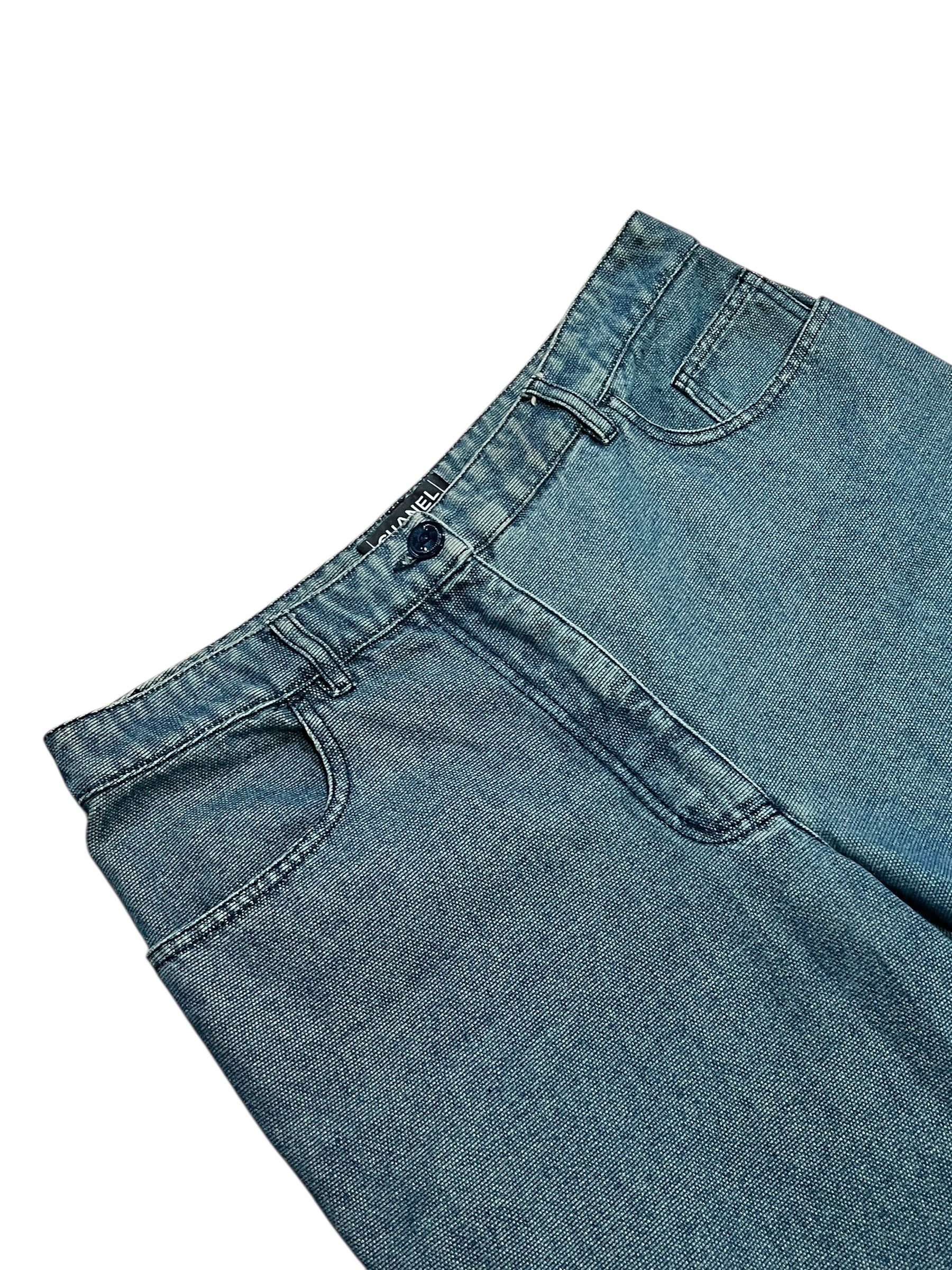 Chanel Dark Wash Logo Jean