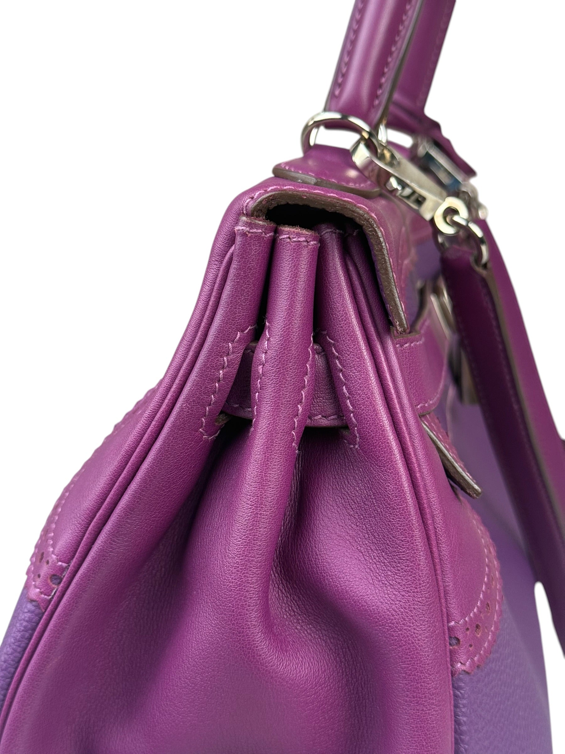 Hermes Kelly 35 Purple Ghillies Swift Togo Leather Handbag 2015