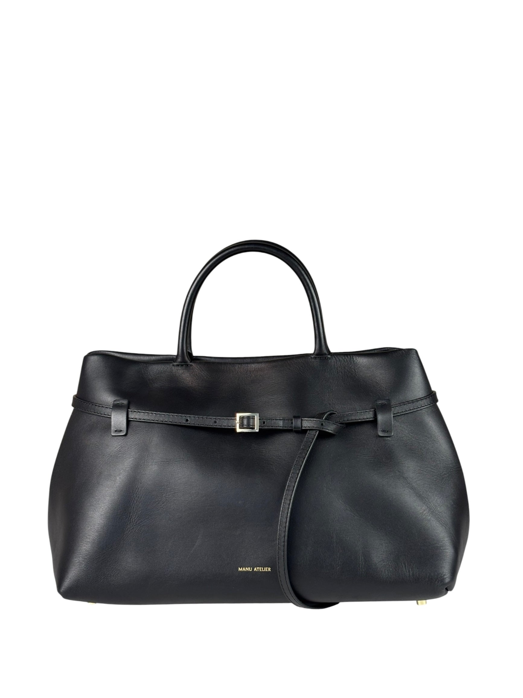 Manu Atelier Black Leather Le Cambon 35 Tote