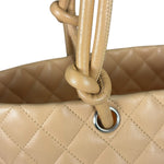 Chanel Beige Quilted Lambskin Linge Cambon Tote2005