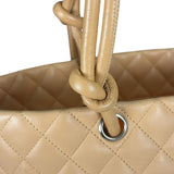 Chanel Beige Quilted Lambskin Linge Cambon Tote2005