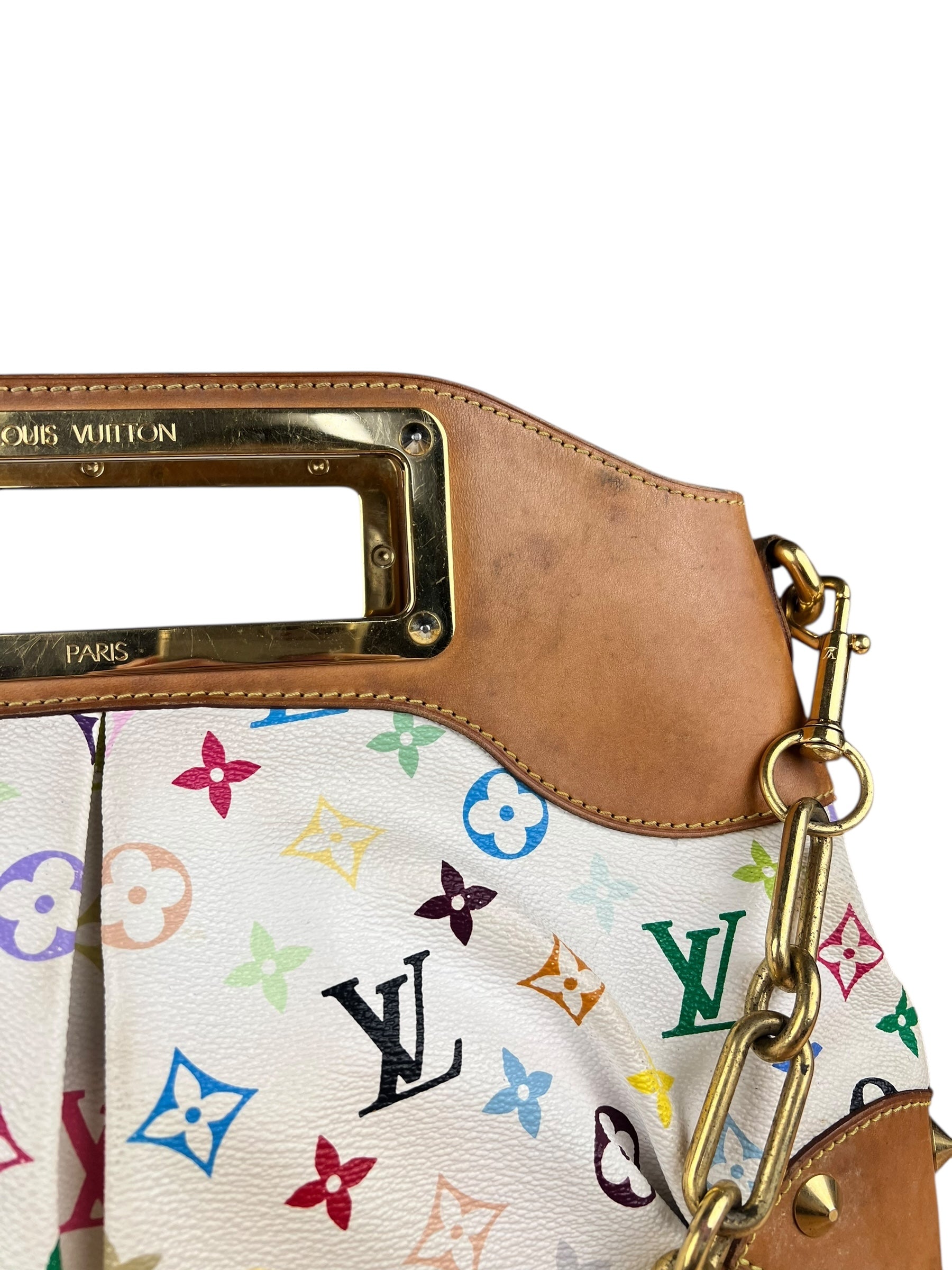 Louis Vuitton White Murakami Judy MM 2Way