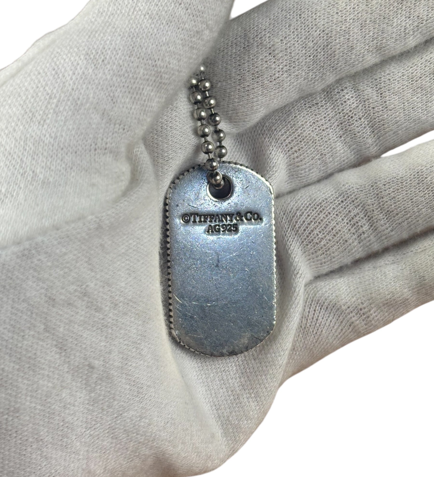 Tiffany & Co. Sterling Silver Dog Tag Pendant Neckless