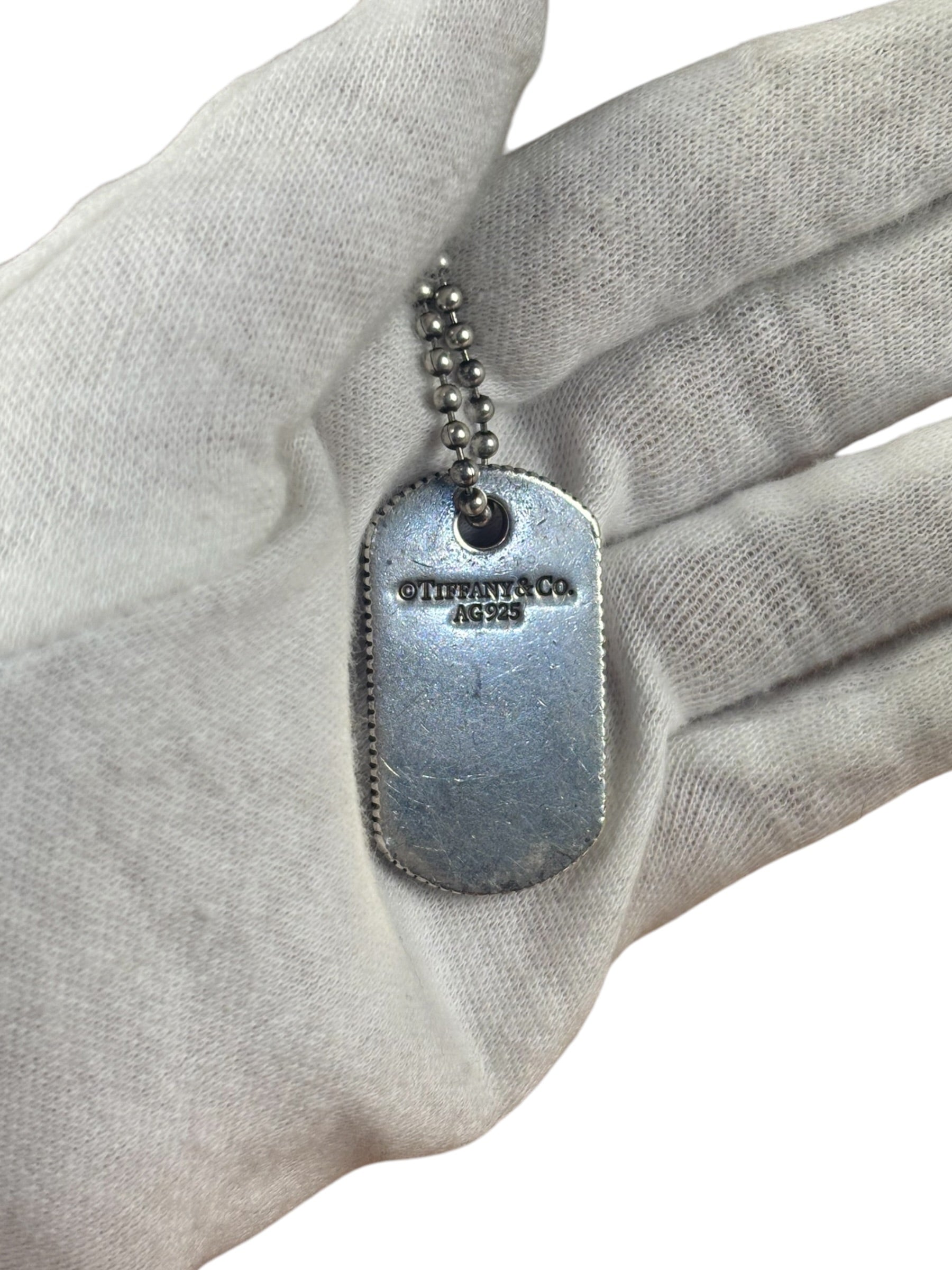 Tiffany & Co. Sterling Silver Dog Tag Pendant Neckless