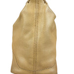 Chanel CC Vintage Beige Leather Caviar Wood Chain Hobo Bag