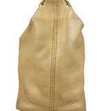 Chanel CC Vintage Beige Leather Caviar Wood Chain Hobo Bag