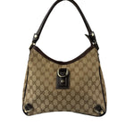 Gucci Brown Leather Trim Abbey D Ring Shoulder Bag
