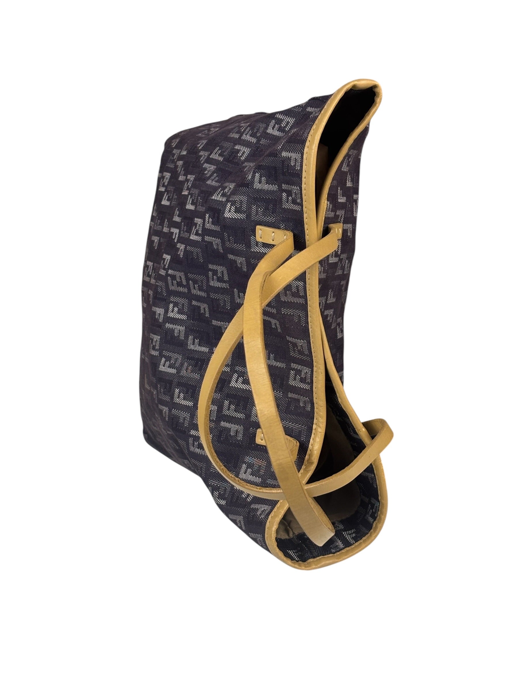 Fendi Purple Denim Roll Zucchino Tote