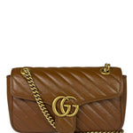 Gucci Brown Leather Marmont Shoulder Bag
