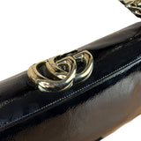 Gucci Black Patent Leather Chain Double G Shoulder Bag